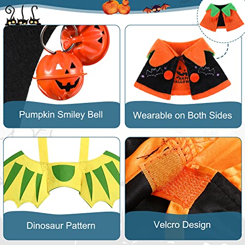 4 Pieces Halloween Costumes for Cats Dragon Wings for Cats Halloween Cat Pet Wizard Costume Cute Cat Pumpkin Cape Bat Wings for Pet Dog Cat Cosplay Holiday Halloween Party Decor