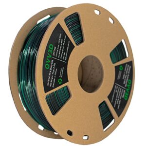 OVV3D 3D Printer Filament, PLA Filament 1.75mm Shiny Black Green Color Change, 1 kg