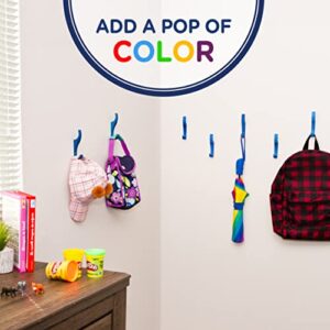 Toughook Heavy Duty Hooks for Hanging Coats, Jackets, Backpacks, Baseball Hats - Wall Mounted Rainbow Color Hangers for Kids, Perfect Hook for Classrooms, Bathroom Robes, Towels| Original Hook 10-Pack