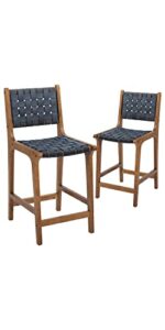 canglong, set of 2，dark grey counter stool barstool 24 inch seat height faux leather straps