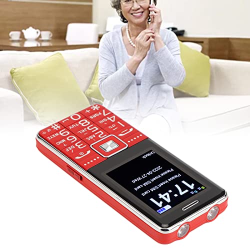 Zunate G600 Unlocked Cell Phone for Senior, 2G GSM Big Button Mobile Phone, SOS Button, 6800mah, Dual Card Dual Standby, Senior Phone with Loud Voice(Red)