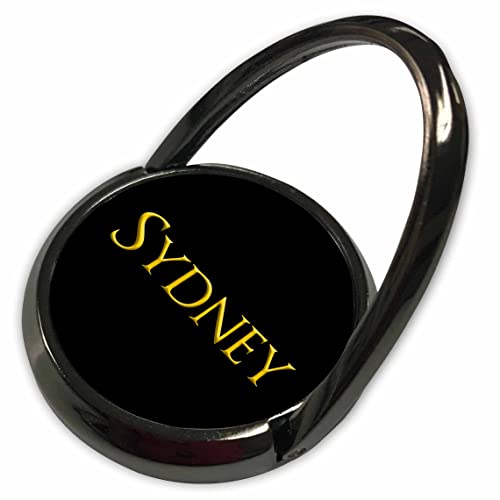 3dRose Sydney Popular Baby boy Name in America. Yellow on Black Amulet - Phone Rings (phr-361404-1)