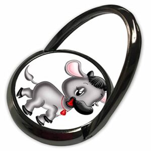 3drose cute illustrations - cute black cow with a red bell illustration - phone rings (phr-360296-1)