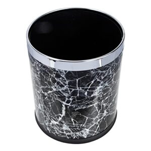 clispeed automotive garbage cans round marble trash can garbage container bin recycle trash can open office wastebasket double layer garbage can for ktv bar bathroom black car trash cans