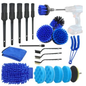 21PCS Car Detailing Brush Set, Car Detailing kit, Auto Detailing Drill Brush Set, Car Detailing Brushes, Car Wash Kit for Vehicles, Car Cleaning Tools Kit for Interior,Exterior, Wheels, Dashboard