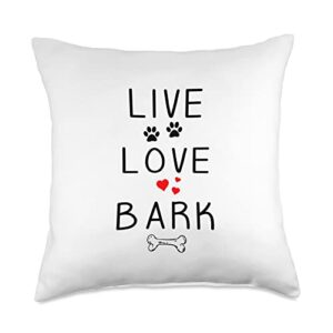 spreadpassion live love bark throw pillow, 18x18, multicolor