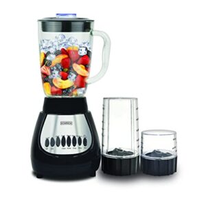 dominion blendmax powerful countertop blender for smoothies and shakes, food chopper for salsa and vegetables , grinder for nuts and herbs, 10 speeds with pulse, sharp multi-level stainless steel blade, black