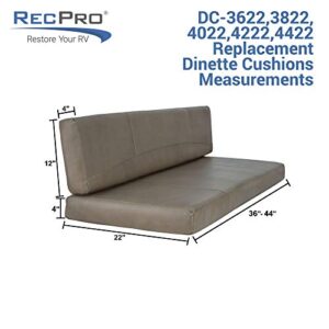 RecPro RV Dinette Booth Cushions with Memory Foam Camper Trailer Bed (Gunmetal, 36")
