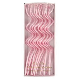 meri meri pink swirly candles (pack of 20)