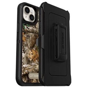otterbox iphone 14 plus defender series case - realtree edge (blaze orange/black/rt edge) , rugged & durable, with port protection, includes holster clip kickstand