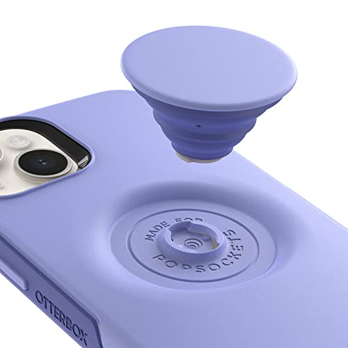 OtterBox iPhone 14 Plus Otter + Pop Symmetry Series Case - PERIWINK (Purple), integrated PopSockets PopGrip, slim, pocket-friendly, raised edges protect camera & screen