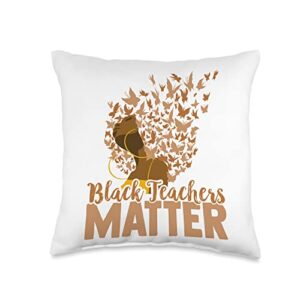 afrocentric women educators apparel black teachers matter throw pillow, 16x16, multicolor