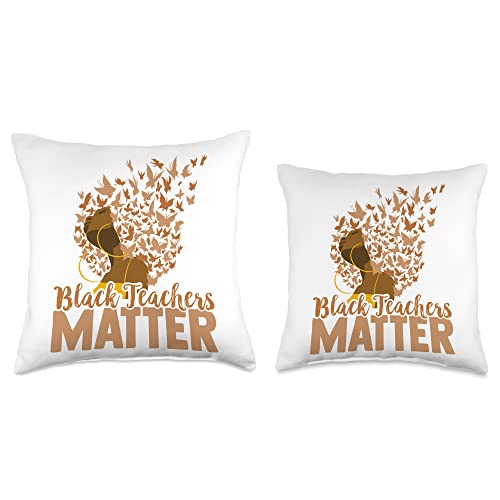 Afrocentric Women Educators Apparel Black Teachers Matter Throw Pillow, 16x16, Multicolor