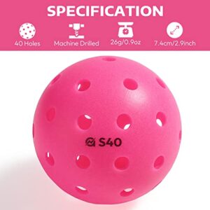 A11N S40 Outdoor Pickleball Balls- USAPA Approved, 3-Pack, Fuchsia