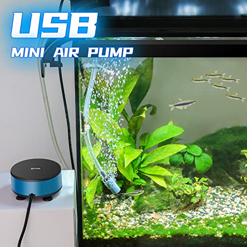 Aquarium Air Pump for Tank – Oxygen Aerator Pump Bubbler Kit with Air Stone, Airline Tubing for 1.5-7 Gallon Mini Fish Tank