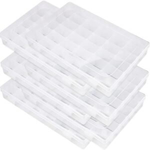 mouyat 6 pack 36 grids clear plastic organizer boxes, adjustable plastic craft jewerly organizer storage boxes with compartments, bead storage containers for jewelry art diy crafts small parts