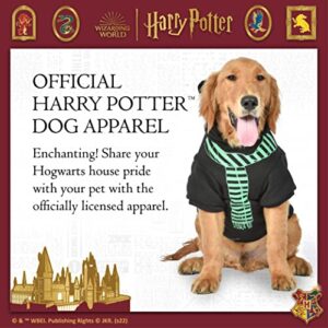Harry Potter: Slytherin Pet Hoodie with Faux Scarf - X-Small | Harry Potter Accessories for Dogs| Harry Potter Dog Accessories for Hogwarts Houses, Slytherin, Black (FF23360)