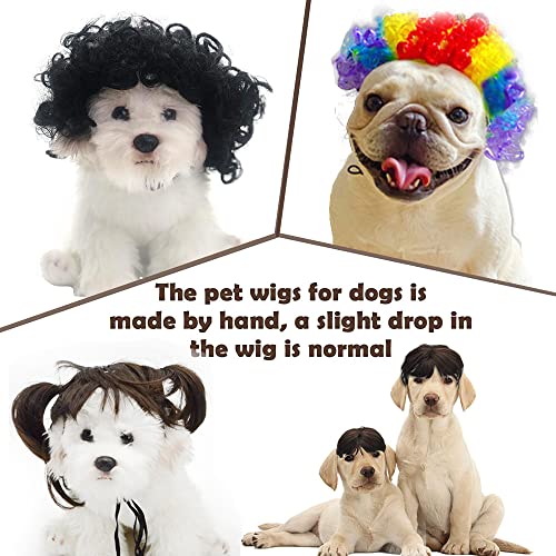 Halloween Funny Pet Wigs for Dogs, Cat Wigs.Dog Birthday, Dog Cosplay, Dog Costumes, Pet Wigs. (Red Explosive Head)