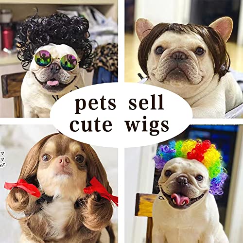 Halloween Funny Pet Wigs for Dogs, Cat Wigs.Dog Birthday, Dog Cosplay, Dog Costumes, Pet Wigs. (Red Explosive Head)