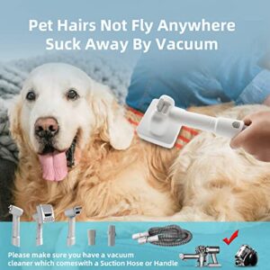 Self-Cleaning Pet Grooming and Shedding De-shedding Remove Brushes Vacuum Attachment Kit - Great for Dogs, Cats, Rabbits! Works with Most Vacuum Brands and Dyson V7 V8 V10 V11 V12 V15 Vacuum Cleaner (KIT6)