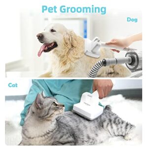 Self-Cleaning Pet Grooming and Shedding De-shedding Remove Brushes Vacuum Attachment Kit - Great for Dogs, Cats, Rabbits! Works with Most Vacuum Brands and Dyson V7 V8 V10 V11 V12 V15 Vacuum Cleaner (KIT6)