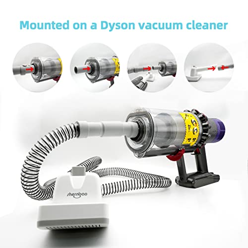 Self-Cleaning Pet Grooming and Shedding De-shedding Remove Brushes Vacuum Attachment Kit - Great for Dogs, Cats, Rabbits! Works with Most Vacuum Brands and Dyson V7 V8 V10 V11 V12 V15 Vacuum Cleaner (KIT6)