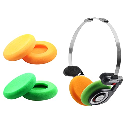 GVOEARS Replacement Cushion Ear Pads for Koss Portapro Headphones 2 Pairs (Green+Orange)