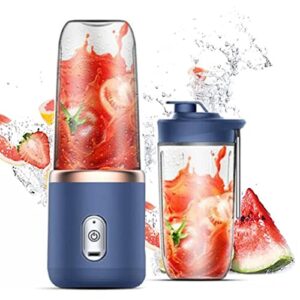 portable blender, 14 oz usb personal size mini fruit juice mixer, strong cutting power with six blades for smoothie, fresh juice,shakes and smoothies