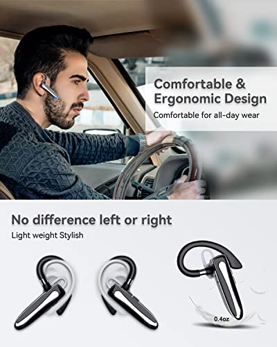 Bluetooth Headset Wireless Earpiece 2023 New Noise Canceling with Mic for Cell Phones, 80H Talking Time Hands-Free Bluetooth 5.1 Earpiece Charging Case in-Ear Wireless Earphones for Truck Driving