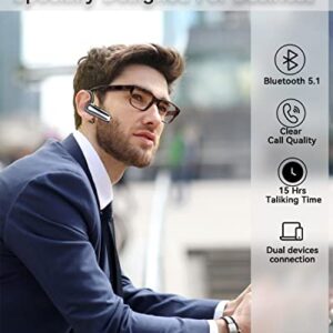 Bluetooth Headset Wireless Earpiece 2023 New Noise Canceling with Mic for Cell Phones, 80H Talking Time Hands-Free Bluetooth 5.1 Earpiece Charging Case in-Ear Wireless Earphones for Truck Driving