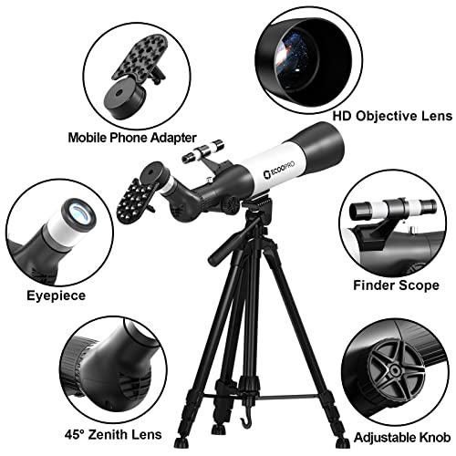 Telescopes for Adults Astronomy, Telescope for Kids, 70mm Aperture 500mm Focal Length Astronomical Refractor Telescope, Telescopes for Astronomy Beginners Adults with Phone Adapter & Finder Scope