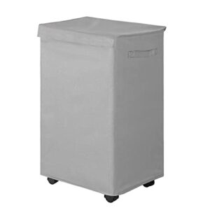 wowlive 90l large laundry hamper with lid and wheels rolling collapsible laundry basket handle foldable tall dirty clothes hamper dorm room storage for bedroom bathroom, grey