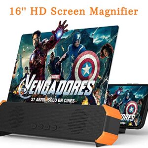 16’’ Screen Magnifier for Smartphone – Mobile Phone 3D Magnifier Projector Screen for Movies, Videos, and Gaming – Foldable Phone Stand with Screen Amplifier – Compatible with All Smartphones