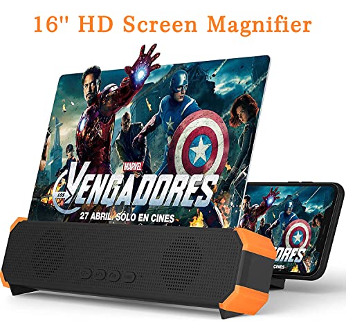 16’’ Screen Magnifier for Smartphone – Mobile Phone 3D Magnifier Projector Screen for Movies, Videos, and Gaming – Foldable Phone Stand with Screen Amplifier – Compatible with All Smartphones