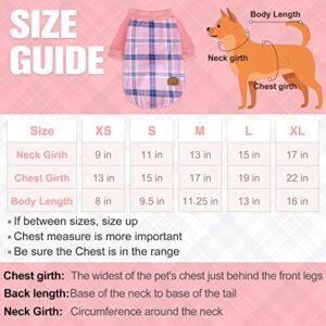 BEAUTYZOO Dog Clothes for Small Medium Dogs, Pet T Shirts Cotton Stretchy Dog Shirts for Spring Summer Days, Puppy Clothes Vest Size XS S for Boy or Girl Outfit Apparel Pink Brown