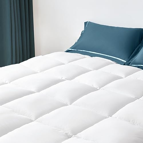 LINSY LIVING Mattress Topper King, Extra Thick Pillow Top Mattress Topper, Plush Mattress Pad with 400TC Soft Top Quilted Down Alternative with 8-16 Inch Deep Pocket