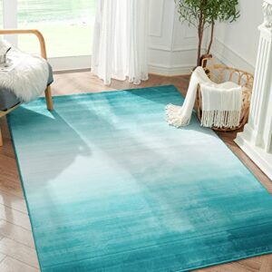 jinchan area rug 4x6 blue twilight rug modern abstract entryway rug accent rug indoor ombre print mat low pile soft carpet for kitchen bedroom doorway decor non slip