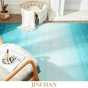 jinchan Area Rug 4x6 Blue Twilight Rug Modern Abstract Entryway Rug Accent Rug Indoor Ombre Print Mat Low Pile Soft Carpet for Kitchen Bedroom Doorway Decor Non Slip