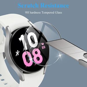 4 Pack Compatible for Samsung Galaxy Watch 6 / Galaxy Watch 5/4 40mm Screen Protector Tempered Glass, YMHML Waterproof 9H Hardness Film Screen Protector for Galaxy Watch 6/5 / 4 Accessories