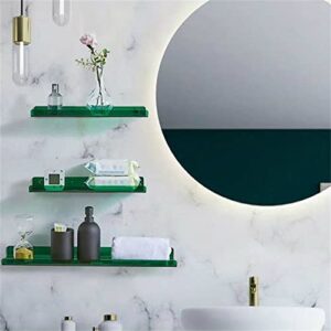 4 Pack Acrylic Floating Shelves, Wall Mounted Invisible Bathroom Shower Shel, for Home, Bedroom, Bathroom, Kitchen Storage(4Pcs, Green)