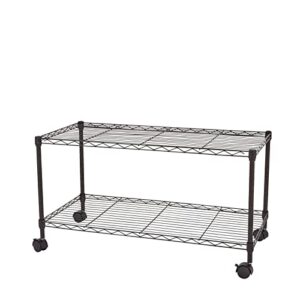 frithjill 2 -tier rolling wire shelving organizer, metal storage rack for laundry bathroom kitchen