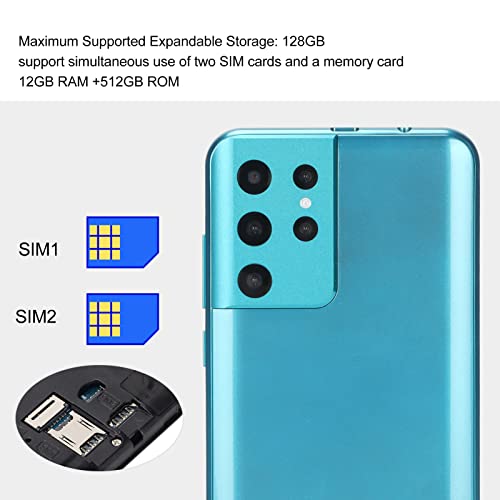 S21 Ultra Unlocked Smartphone for Android 11, Unlocked Cell Phone,5.0" HD Display Face ID 4GB 32GB Mobile Phone Dual SIM,10 Core,5MP 8MP Dual Camera, 2500mAh,WiFi,BT,FM Supported (Green-US)