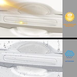 8Pcs 3D Transparent Car Door Bowl Scratch Protector, Car Door Handle Protector Accessories Clear Door Bowl Paint Protection Film Waterproof Anti-Scratch Stickers Covers for Most Models