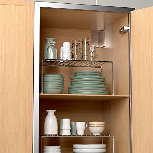 Joy Aid Cabinet Shelf Organizers 2 Pack, 13"Lx8.5"Wx6.5"H Kitchen Countertop Shelves Risers, Kitchen Shelf Rack For Pantry, Garage, Desktop, Refrigerator, Bathroom Organization And Storage