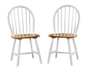boraam farmhouse dining chairs, set of 2 - white/natural