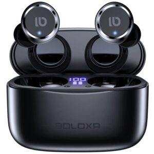 bluetooth headphones wireless earbuds 60hrs playtime with dual power display charging case & ipx7 waterproof touch control stereo earphones in-ear microphone headset deep bass for iphone & android