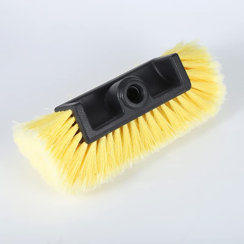 Detailer Space 10" Soft Bristle Car Wash Brush Head, Perfect for Auto Cars, RV, Truck Boat Camper Cleaning House Siding, Floors and More! (Yellow)…