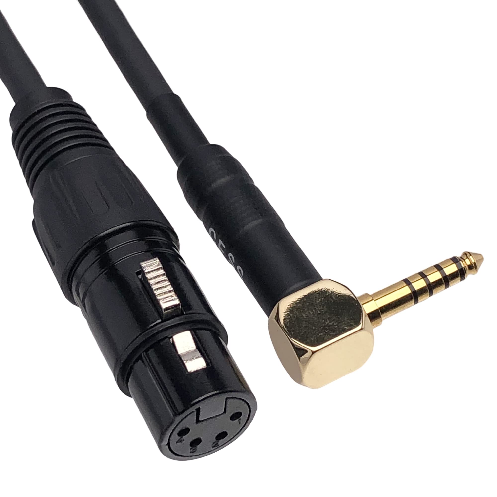 CESS-252 Right Angle 4.4mm to 4 Pin XLR Female Jack Headphone Adapter Cable