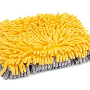 [Noodle] Microfiber Car Wash Pad (9"x9") Gold/Gray - 1 Pack