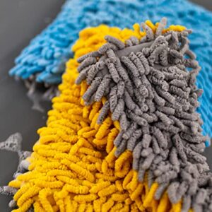 [Noodle] Microfiber Car Wash Pad (9"x9") Gold/Gray - 1 Pack